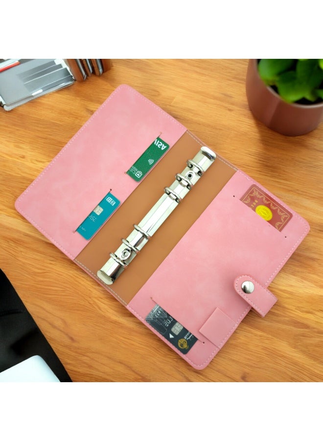 Faux leather wallet, money pouch, budget and notepad with card slots, cash and money compartment - A6 - Image 3